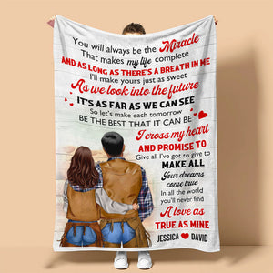 Personalized Cowboy Couple Blanket - You Will Always Be The Miracle - Blanket - GoDuckee