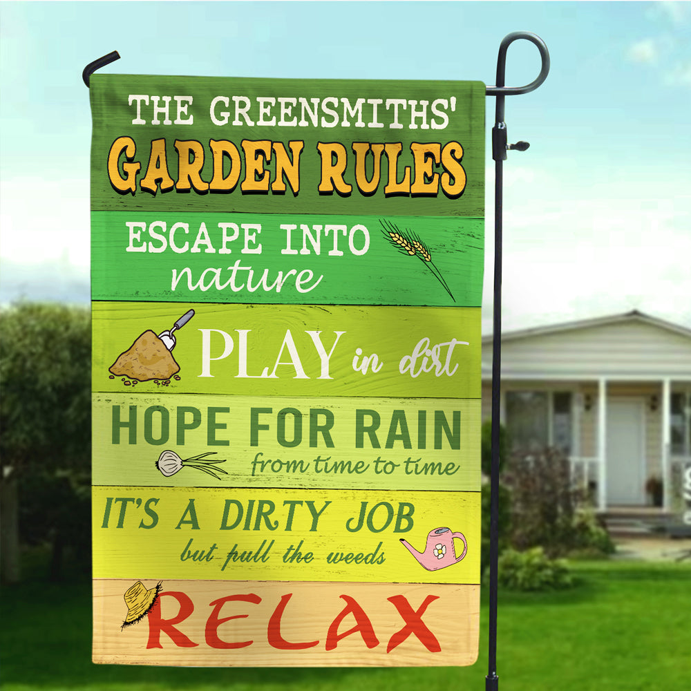 Family Garden Rules Sign, Personalized Gardening Gifts With Name - Unique Personalized  Gifts & Home Decor