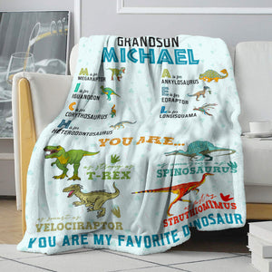 Custom Letter Blanket For Kidsaurus, You Are My Favorite Dinosaur - Blanket - GoDuckee