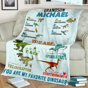 Custom Letter Blanket For Kidsaurus, You Are My Favorite Dinosaur - Blanket - GoDuckee