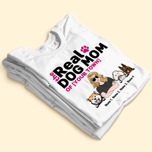 Personalized Gifts Ideas For Dog Lover, The Real Dog Mom - Custom Shirts - Shirts - GoDuckee