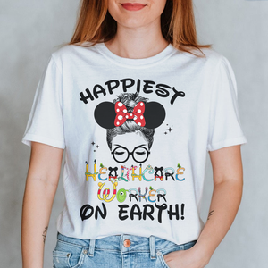 Personalized Custome Gifts Shirt Ideas For Nurse Happiest On Earth - Custom Shirts - Shirts - GoDuckee