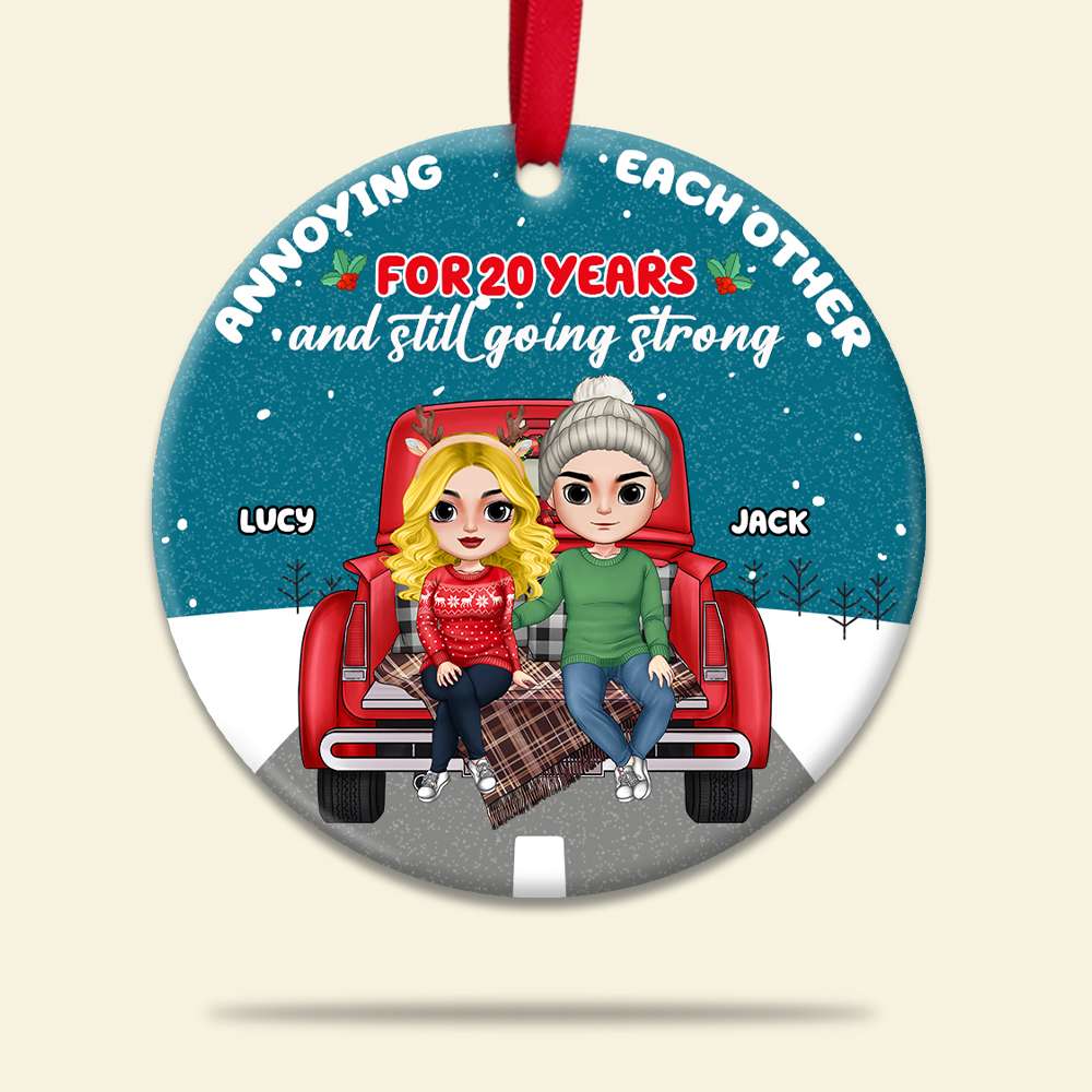 Annoying Each Other And Still Going Strong, Personalized Couple Ornament, Christmas Tree Decor - Ornament - GoDuckee