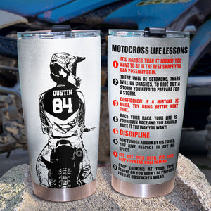 Motocross Life Lessons - Personalized Tumbler Cup - Tumbler Cup - GoDuckee