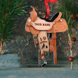 Barrel Racing Saddle - Personalized Christmas Ornament - Ornament - GoDuckee