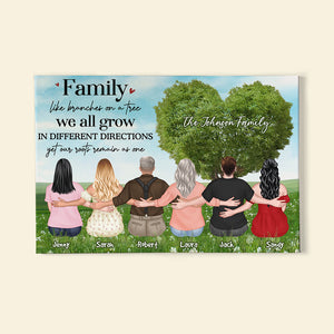 Family Like Branches On A Tree, Gift For Family, Personalized Poster, Family Sitting Poster, Anniversary Gift - Poster & Canvas - GoDuckee