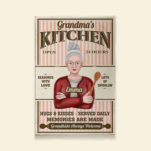 Personalized Cooking Grandma Poster - Grandma's Kitchen, Grandkids Always Welcome - Poster & Canvas - GoDuckee