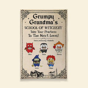 Personalized Grumpy Grandma Canvas Print, Take Your Practices to The Next Level, Little Kid Monsters - Poster & Canvas - GoDuckee