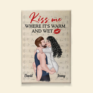 Kiss Me Where It's Warm And Wet, Personalized Couple Make Love Poster - Poster & Canvas - GoDuckee