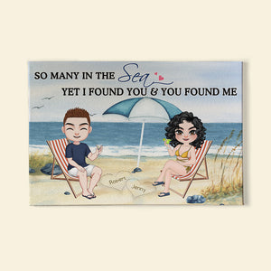 So Many In The Sea, Gift For Couple, Personalized Poster, Beach Couple Sitting Poster, Anniversary Gift - Poster & Canvas - GoDuckee