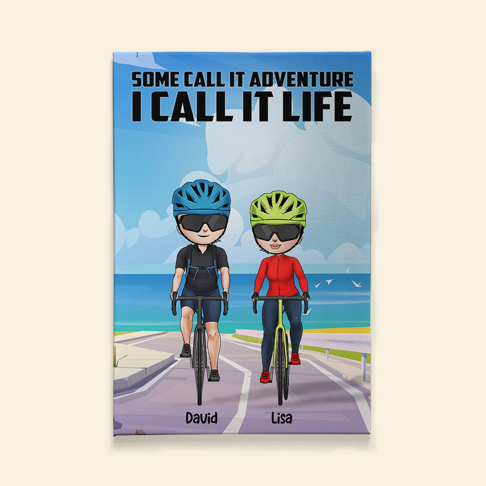 Personalized Cycling Couple Poster - Some Call It adventure I Call It Life - Beach View - Poster & Canvas - GoDuckee