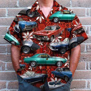 Seamless Tribal Pattern, Custom Classic Car Photo Hawaiian Shirt, Summer Gift (Car0902) - Hawaiian Shirts - GoDuckee