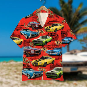 Custom Classic Car Photo Hawaiian Shirt, Coconut Tree Pattern - Hawaiian Shirts - GoDuckee