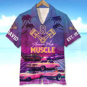 American Made Muscle Personalized Car Hawaiian Shirt, Gift For Car Lovers - Hawaiian Shirts - GoDuckee