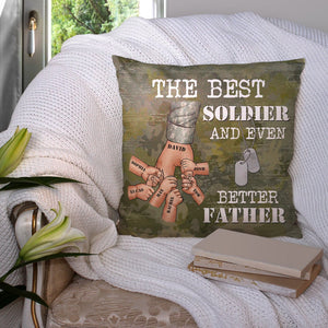 The Best Soldier And Even Better Father, Personalized Father's Day Pillow, Gift For Dad - Pillow - GoDuckee
