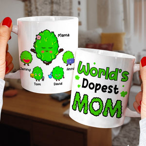 World's Dopest Mom, Personalized Mug, Gift For Mom, Mother's Day Gift, Mom's Little Buds - Coffee Mug - GoDuckee