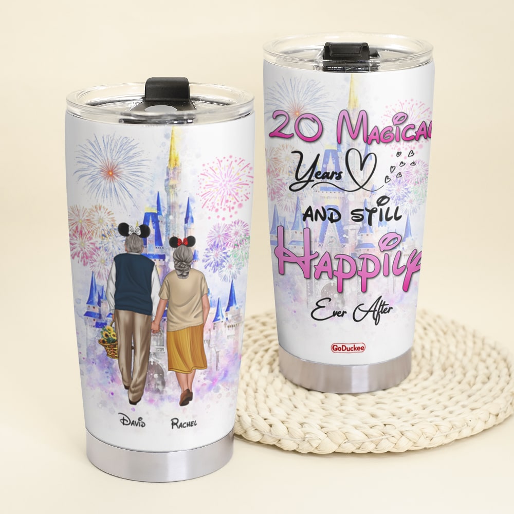 Old Couple 20 Magical Years And Still Happily Ever After Personalized Tumbler Cup Gift For Couple - Tumbler Cup - GoDuckee