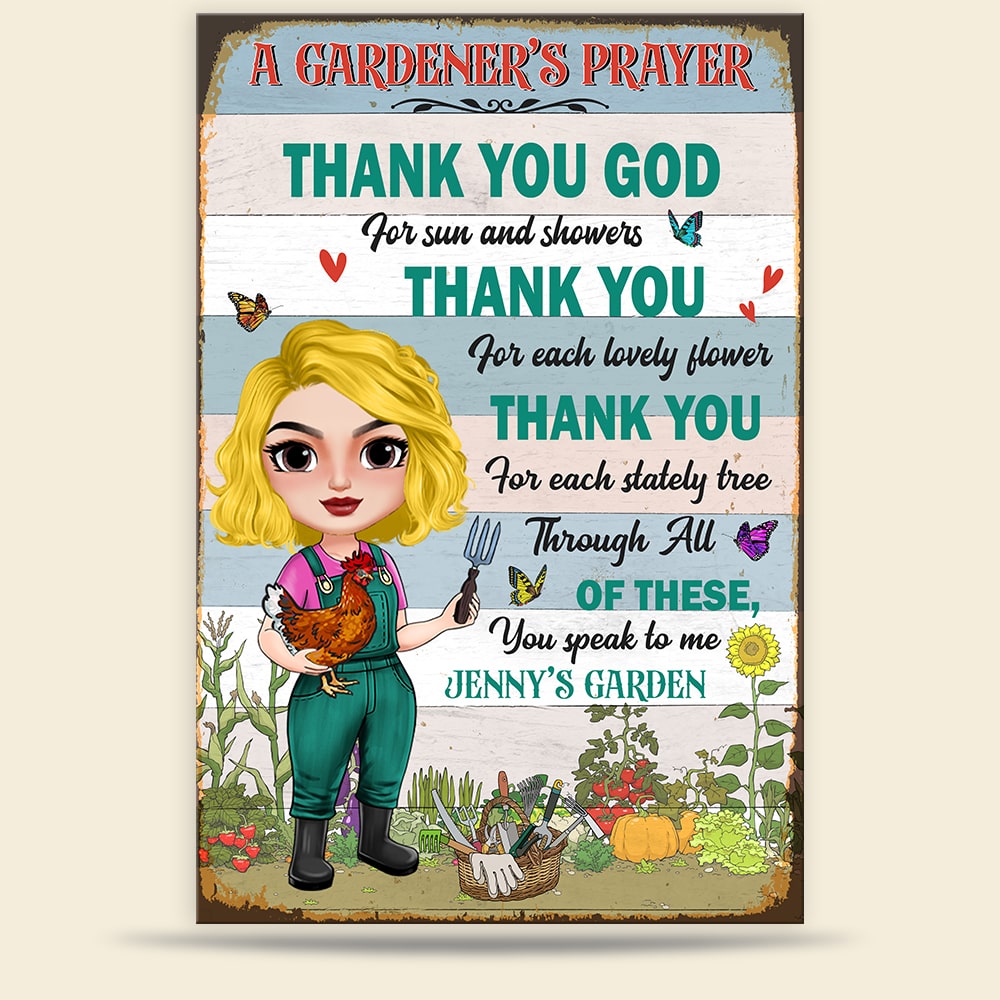 Thank You God For Sun And Showers, Personalized Gardener Metal Sign, Gift For Gardening Lovers - Metal Wall Art - GoDuckee