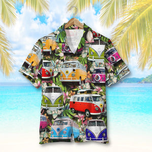 Custom Volkswagen Campervan Photo Hawaiian Shirt, Summer Gift - Hawaiian Shirts - GoDuckee