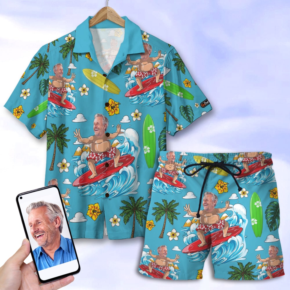 Custom Surfing Hawaiian Shirt and Men Beach Shorts - Beach Pattern - Hawaiian Shirts - GoDuckee