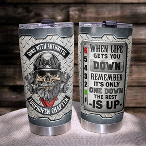 When Life Gets You Down Remember It's Only One Down The Rest Is Up Personalized Biker Tumbler Gift For Bike Lover - Tumbler Cup - GoDuckee