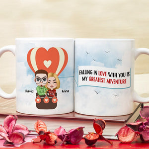 Falling In Love With You Is My Greatest Adventure - Personalized Couple Mug - Gift For Couple - Coffee Mug - GoDuckee