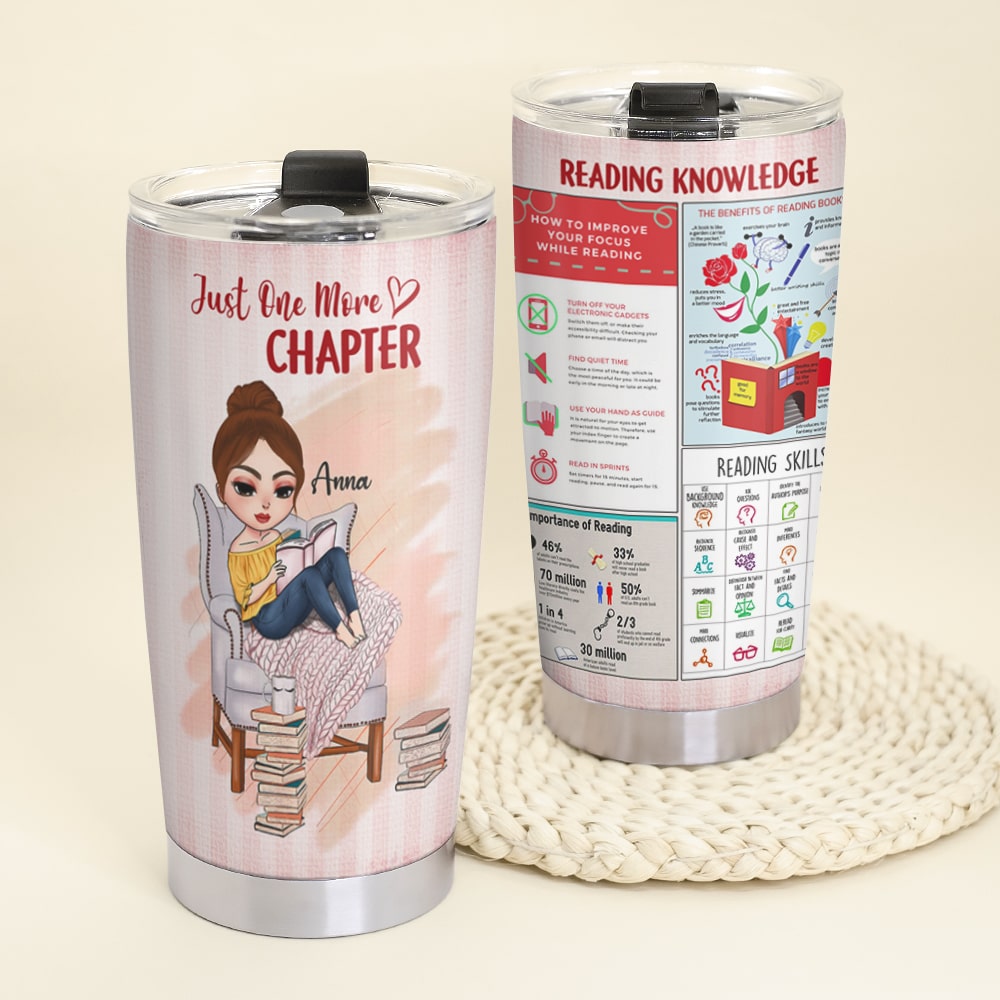 Reading Knowledge Personalized Book Tumbler Cup Gift For Book Lovers - Tumbler Cup - GoDuckee