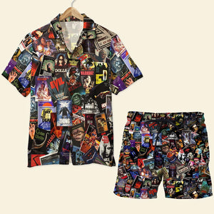 Horror Movie Film Hawaiian Shirt and Men Beach Shorts 01 - Hawaiian Shirts - GoDuckee