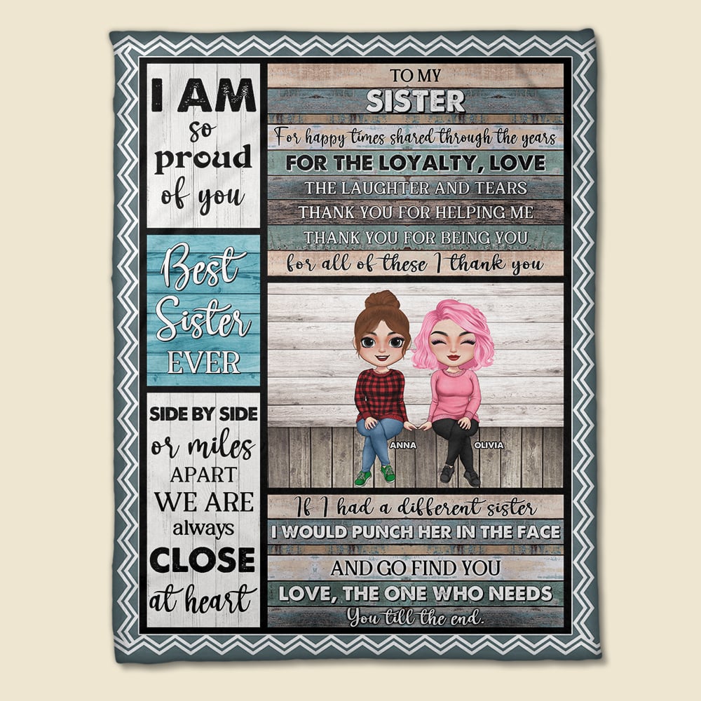 Side By Side Or Miles Apart We Are Always Close At Heart Personalized Sibling Blanket, Gift For Siblings - Blanket - GoDuckee