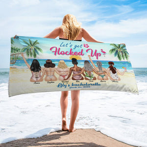 Let's Get Hocked Up Personalized Friends Beach Towel Gift For Friends - Beach Towel - GoDuckee