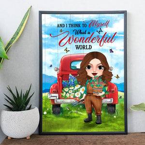 Gardening Girl And I Think To Myself What A Wonderful World Personalized Canvas Print - Poster & Canvas - GoDuckee