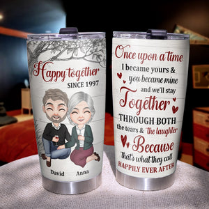 I Became Yours & You Became Mine Personalized Couple Tumbler, Gift For Couple - Tumbler Cup - GoDuckee