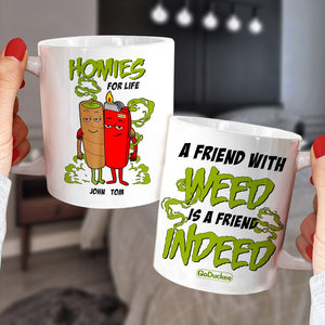 A Friend With Weed Is A Friend Indeed Personalized Bestie Mug Gift For Friends - Coffee Mug - GoDuckee