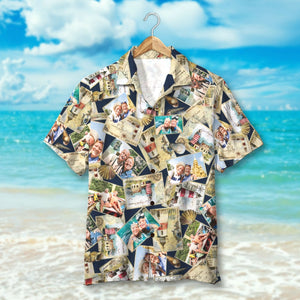 Custom Old Couple Travel Hawaiian Shirt, Aloha Shirt, Gift For Couple - Hawaiian Shirts - GoDuckee