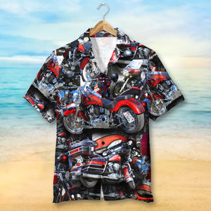 Custom Cruiser Motorcycle Photo Hawaiian Shirt, Gift For Motorcycle Lovers - Hawaiian Shirts - GoDuckee