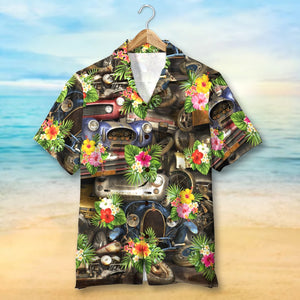 Classic Car Hawaiian Shirt, Aloha Shirt, Floral Pattern, Summer Gift - Hawaiian Shirts - GoDuckee