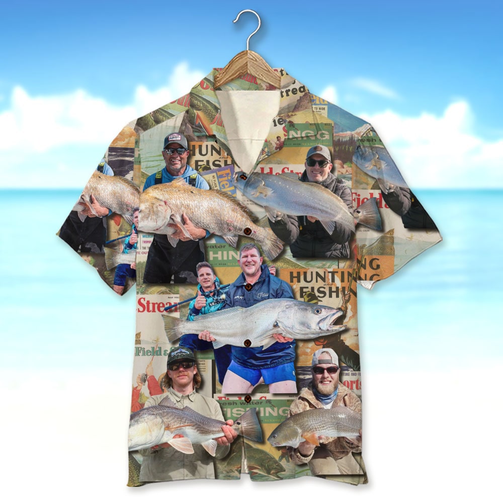 Custom Fishing Photo Shirt, Magazine Pattern, Gift For Fishing