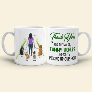 Thank You For The Walks- Gift For Dog Lovers- Personalized Coffee Mug- Dog Lovers Mug - Coffee Mug - GoDuckee