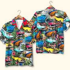 GoDuckee Custom Classic Car Hawaiian Shirt, Dancing Girls Pattern