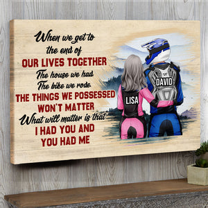Personalized Motocross Couple Poster - What Will Matter Is That - Couple Shoulder to Shoulder - Poster & Canvas - GoDuckee