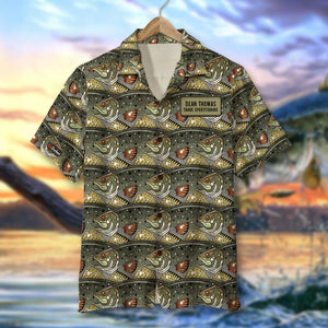 Custom Fishing Theme Hawaiian Shirt - Fishing Lake Collection - Hawaiian Shirts - GoDuckee