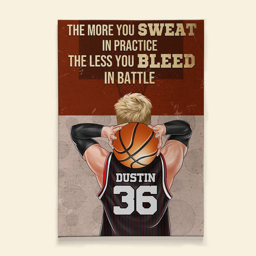 Personalized Basketball Player Poster - The More You Sweat In Practice BSB2104 - Poster & Canvas - GoDuckee