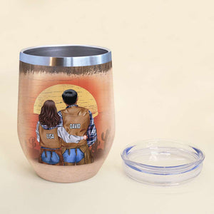 Personalized Cowboy Couple Wine Tumbler - We're Gonna Be The Greatest Love Story - Desert Theme - Wine Tumbler - GoDuckee