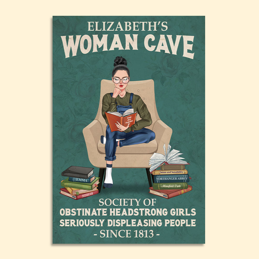 Personalized Reading Book Poster - Woman Cave - Poster & Canvas - GoDuckee