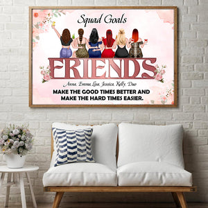 Personalized Friends Canvas Print - Squad Goals - Friends Sitting Together - Poster & Canvas - GoDuckee