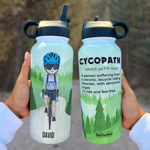 Personalized Cycling Water Bottle - Cycopath Noun - Water Bottles - GoDuckee