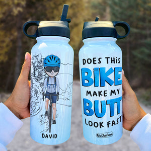 Personalized Cycling Water Bottle - Does This Bike Make My Butt Look Fast - Water Bottles - GoDuckee