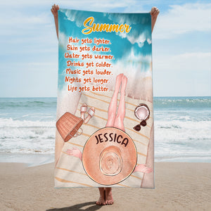 Personalized Beach Girl Beach Towel - Summer Meaning - Beach Towel - GoDuckee