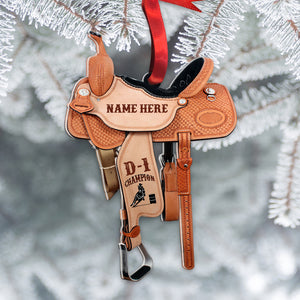 Barrel Racing Saddle - Personalized Christmas Ornament - Ornament - GoDuckee