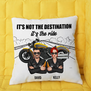Personalized Biker Pillow - It's Not The Destination It's The Ride - Pillow - GoDuckee